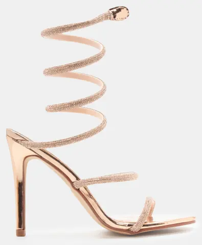 Πέδιλα με Περιστρεφόμενο Λουράκι & Strass - Χαλκός