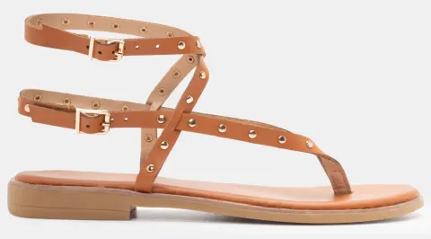 Flat Σανδάλια με Λουράκια & Τρούκς - Κάμελ