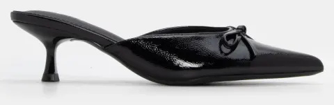Mules Μυτερά με Διακοσμητικό Φιόγκο - Μαύρο