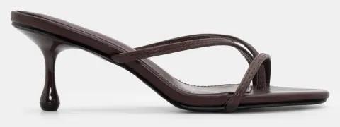 Mules με Λουράκια - Καφέ Σκούρο