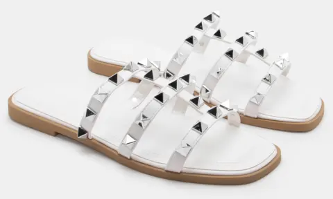 Flat Σανδάλια με Τρουκς - Λευκό