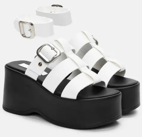 LUIGI DESIGN - Πλατφόρμες με Διακοσμητική Μπαρέτα - Λευκό