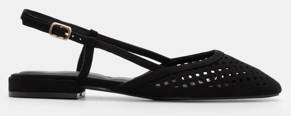 Γοβάκια Slingback με Τόκα - Μαύρο