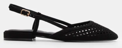 Γοβάκια Slingback με Τόκα - Μαύρο