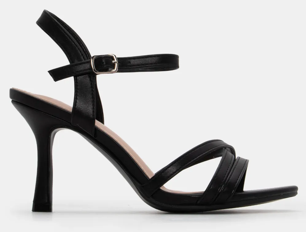 Πέδιλα με Λουράκια & Τόκα - Μαύρο