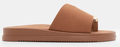 Σανδάλια Flatform με Μεταλλική Λεπτομέρεια - Κάμελ