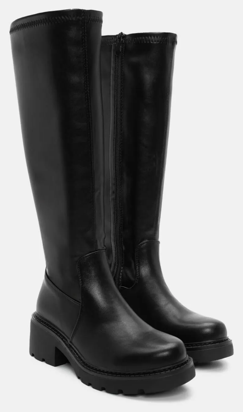 Μπότες με Τρακτερωτή Σόλα - Μαύρο