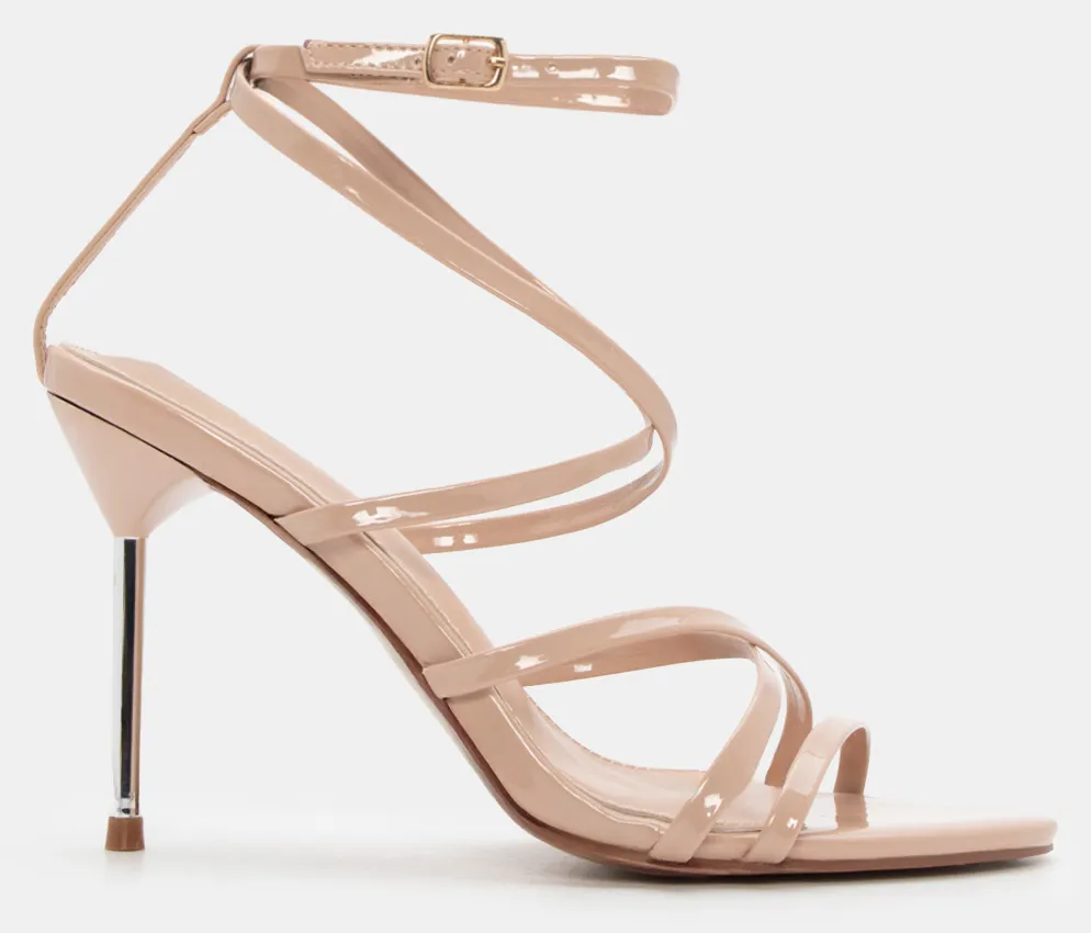 Πέδιλα με Πολλαπλά Λουράκια & Μπαρέτα - Μπεζ