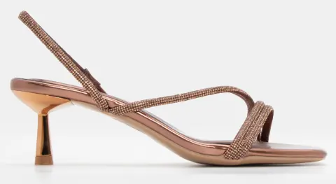 Πέδιλα με Λουράκια απο Strass - Καφέ