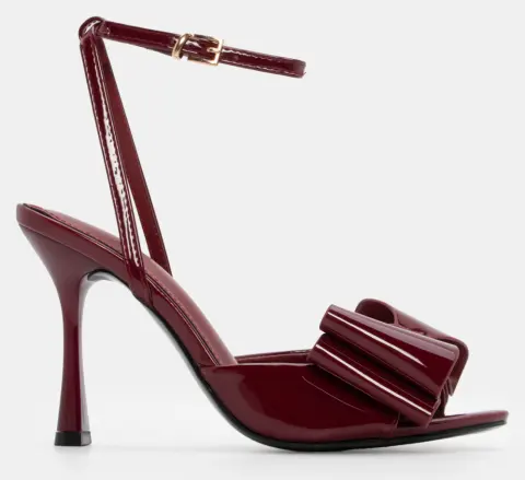 Πέδιλα με Μπαρέτα & Διακοσμητικό Φιόγκο - Μπορντό-Λουστρίνι