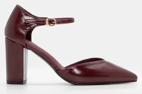 Γόβες Μυτερές με Μπαρέτα - Μπορντό