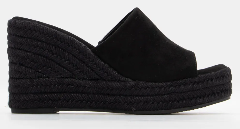 Πλατφόρμες Εσπαντρίγιες με Φαρδιά Φάσα - Μαύρο