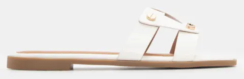 Flat Σανδάλια με Διακοσμητικά Τρούκς - Λευκό