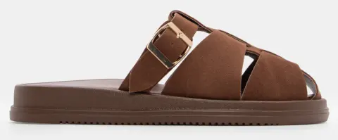 Σανδάλια Flatform με Περίτεχνα Λουράκια & Τόκα - Καφέ Σκούρο