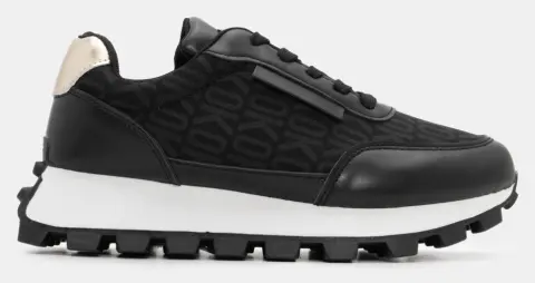 Sneakers σε Συνδυασμό Υλικών - Μαύρο