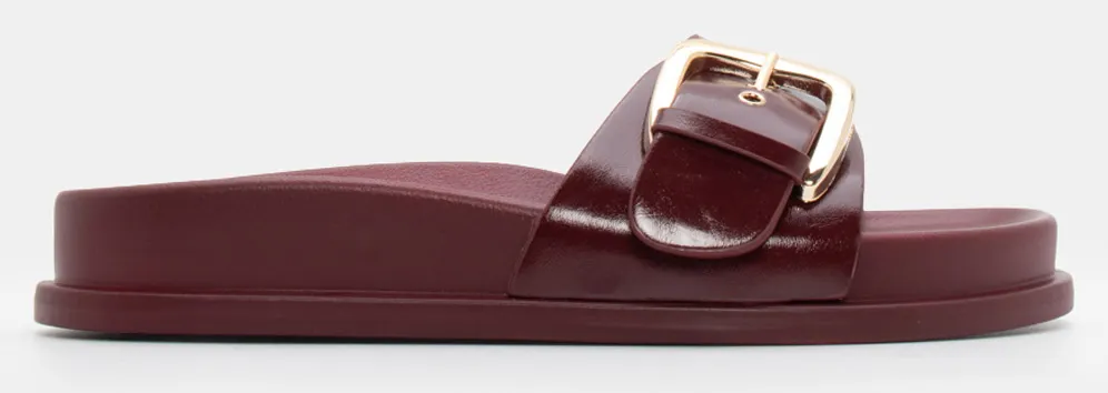 Σανδάλια Flatform με Ζωνάκι - Μπορντό