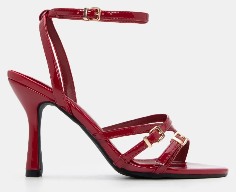 Πέδιλα με Μπαρέτα & Λουράκια - Μπορντό-Λουστρίνι