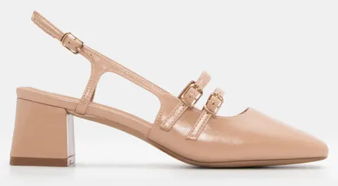 Γόβες με Διπλά Λουράκια - Nude