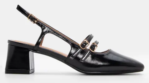 Γόβες με Διπλά Λουράκια - Μαύρο