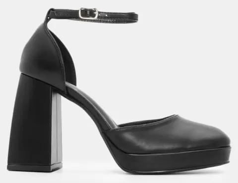 Γόβες με Μπαρέτα & Φιάπα - Μαύρο