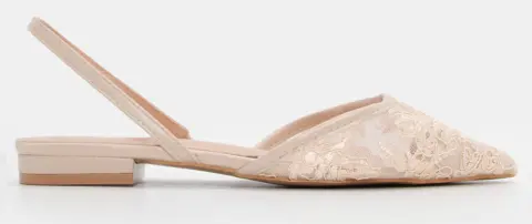 Γοβάκια Μυτερά με Δίχτυ - Μπεζ