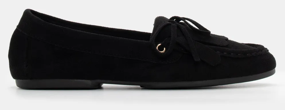 Μοκασίνια με Διακοσμητικά Κρόσσια - Μαύρο