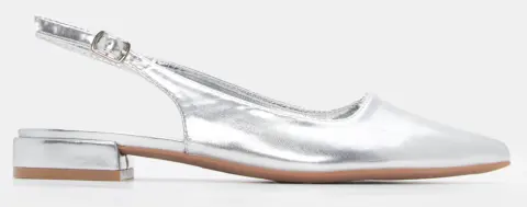 Γοβάκια Slingback Μυτερά - Ασημί