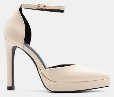 Γόβες Μυτερές με Μπαρέτα - Μπεζ