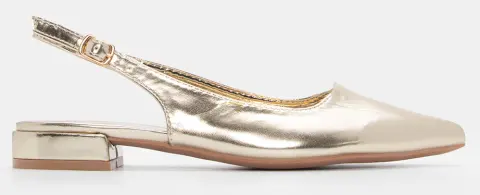 Γοβάκια Slingback Μυτερά - Χρυσό