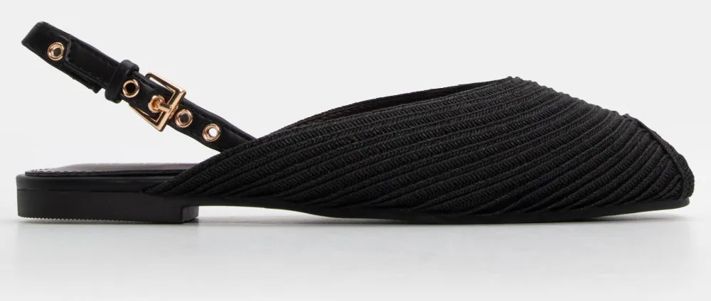 Γόβες Peep Toe με Τόκα - Μαύρο