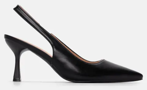 Γόβες Μυτερές Slingback - Μαύρο-Ματ