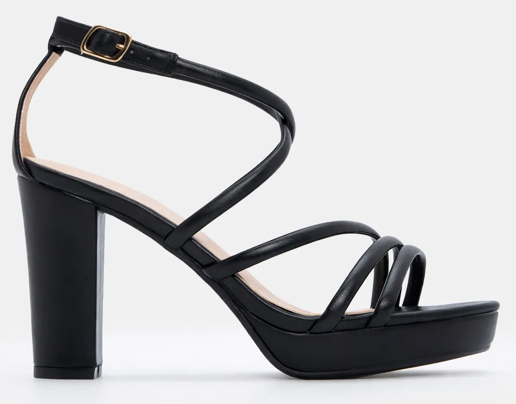 Πέδιλα με Πολλαπλά Λουράκια - Μαύρο