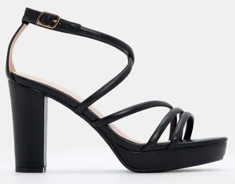 Πέδιλα με Πολλαπλά Λουράκια - Μαύρο