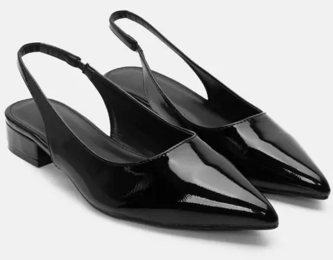 Γοβάκια Μυτερά Μονόχρωμα - Μαύρο-Λουστρίνι