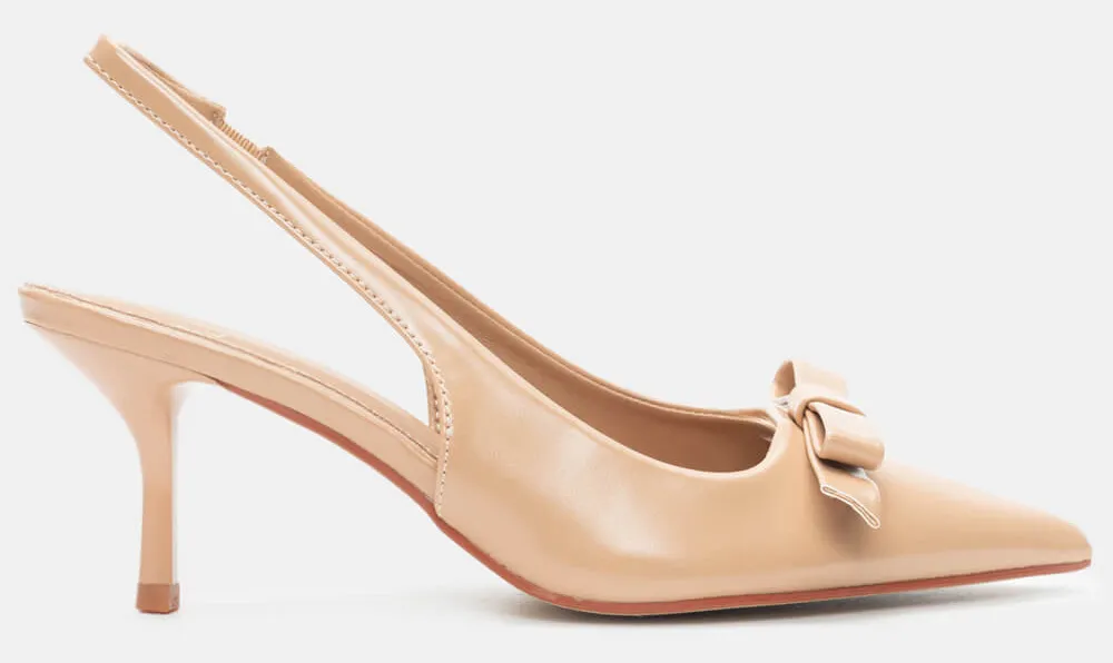 Γόβες Μυτερές με Φιόγκο - Μπεζ