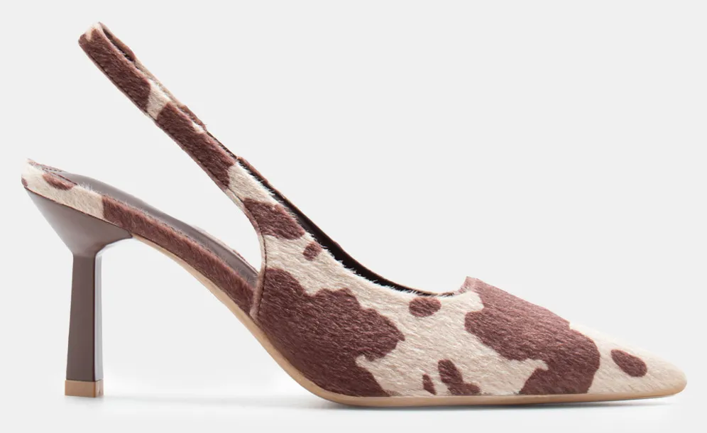 Γόβες Μυτερές Slingback - Καφέ