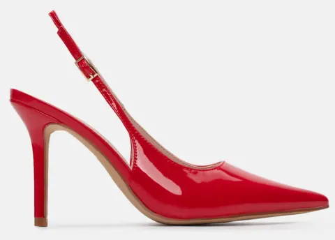 Γόβες Slingback με Το΄κα - Κόκκινο-Λουστρίνι