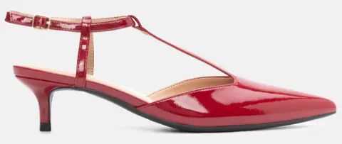 Γόβες Μυτερές Slingback με Τόκα - Μπορντό-Λουστρίνι