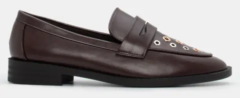 Μοκασίνια με Διακοσμητικά Τρούκς - Καφέ Σκούρο