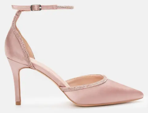 Γόβες Μυτερές με Διακοσμητικά Strass - Χαλκός