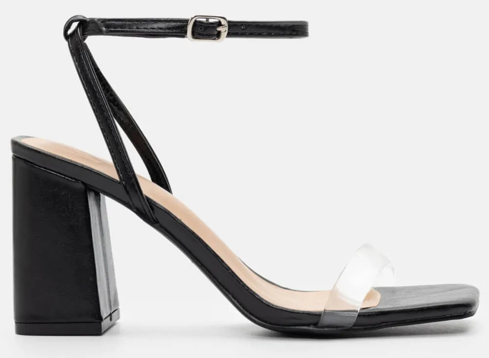 Πέδιλα με Διαφάνια & Χιαστί Μπαρέτα - Μαύρο