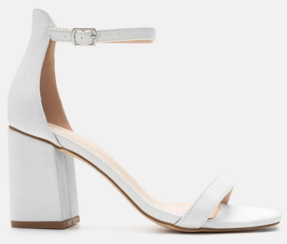 Πέδιλα με Κλειστή Φτέρνα & Μπαρέτα - Λευκό