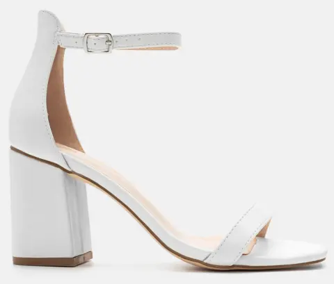 Πέδιλα με Κλειστή Φτέρνα & Μπαρέτα - Λευκό