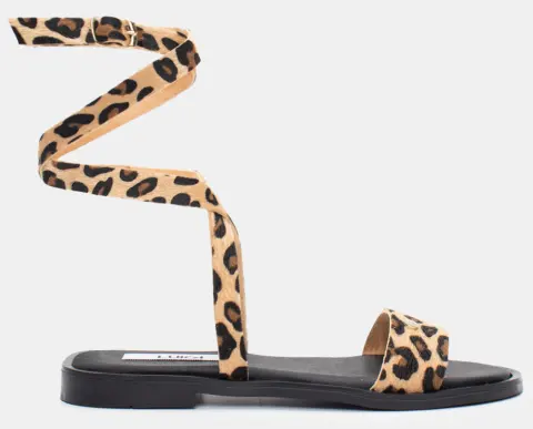 LUIGI DESIGN - Flat Σανδάλια με Στριφτό Λουράκι - Animal Print