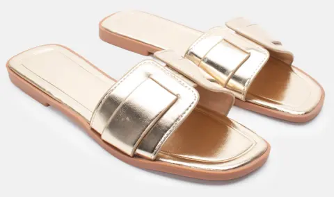 Σανδάλια Flat με Φάσα - Χρυσό