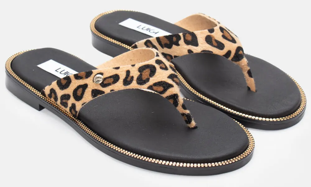 LUIGI DESIGN-Σανδάλια Flat - Animal Print
