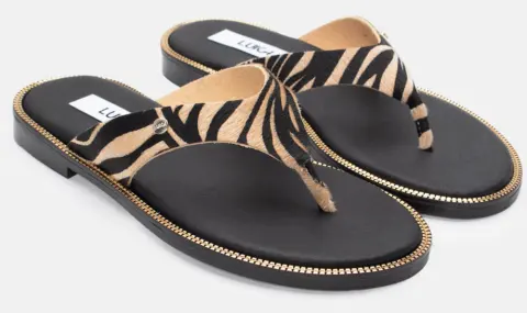 LUIGI DESIGN-Σανδάλια Thong Flat - Μπεζ