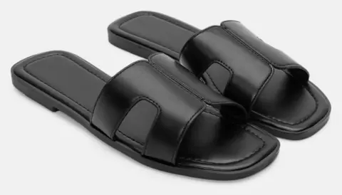 Σανδάλια Flat με Ανοίγματα Στο Πλάι - Μαύρο