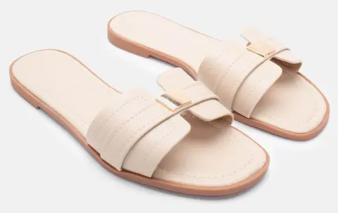 Flat Σανδάλια με Διακοσμητικό - Μπεζ