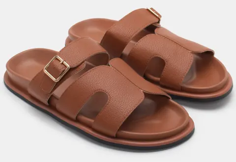 Σανδάλια Flatform με Ανοίγματα Στο Πλάι & Λουράκι - Κάμελ